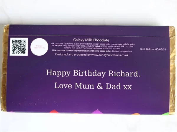 Candy Collections personalised chocolate bar